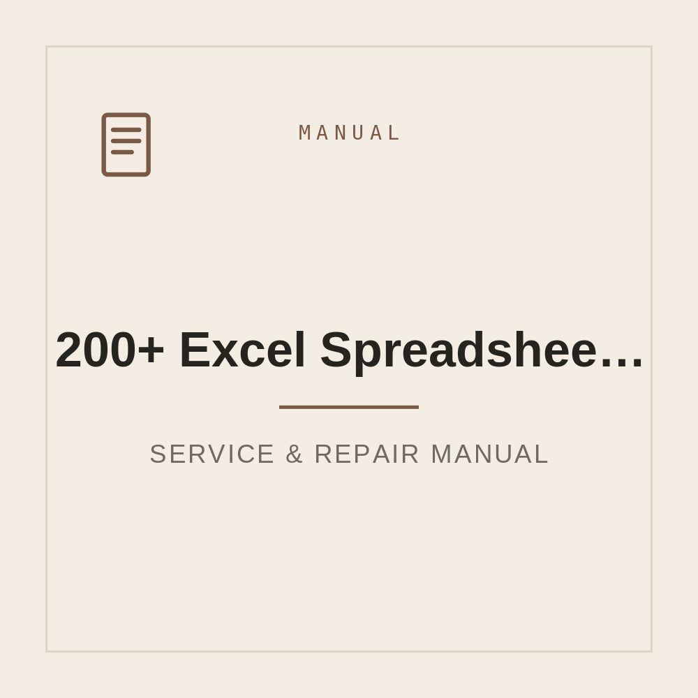 200+ Excel Spreadsheet Templates to Save Time — repair manual cover