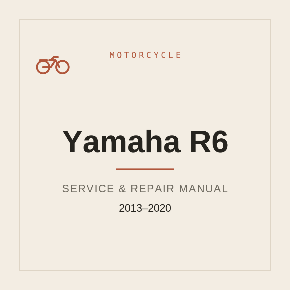 2013-2020 Yamaha R6 Repair Service Manual — repair manual cover