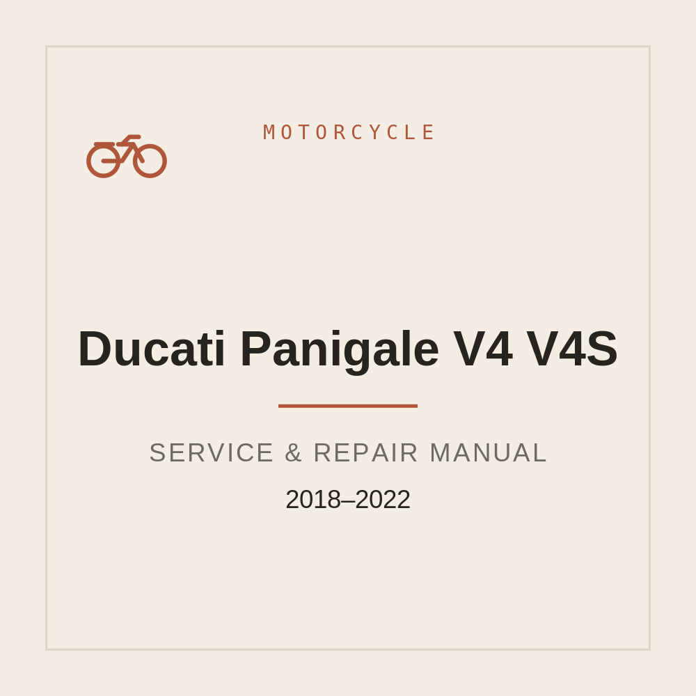 2018-2022 Ducati Panigale V4 / V4S Repair Service Manual — repair manual cover