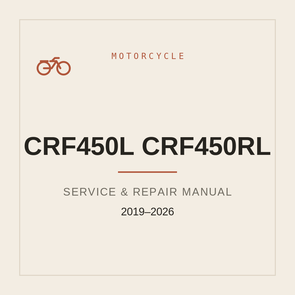 2019-2026 CRF450L CRF450RL Service Repair manual — repair manual cover