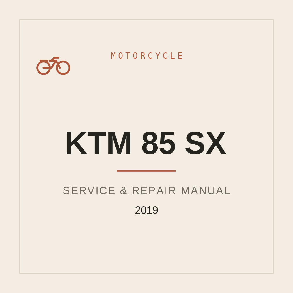 2019 KTM 85 SX Reparaturanleitung — repair manual cover