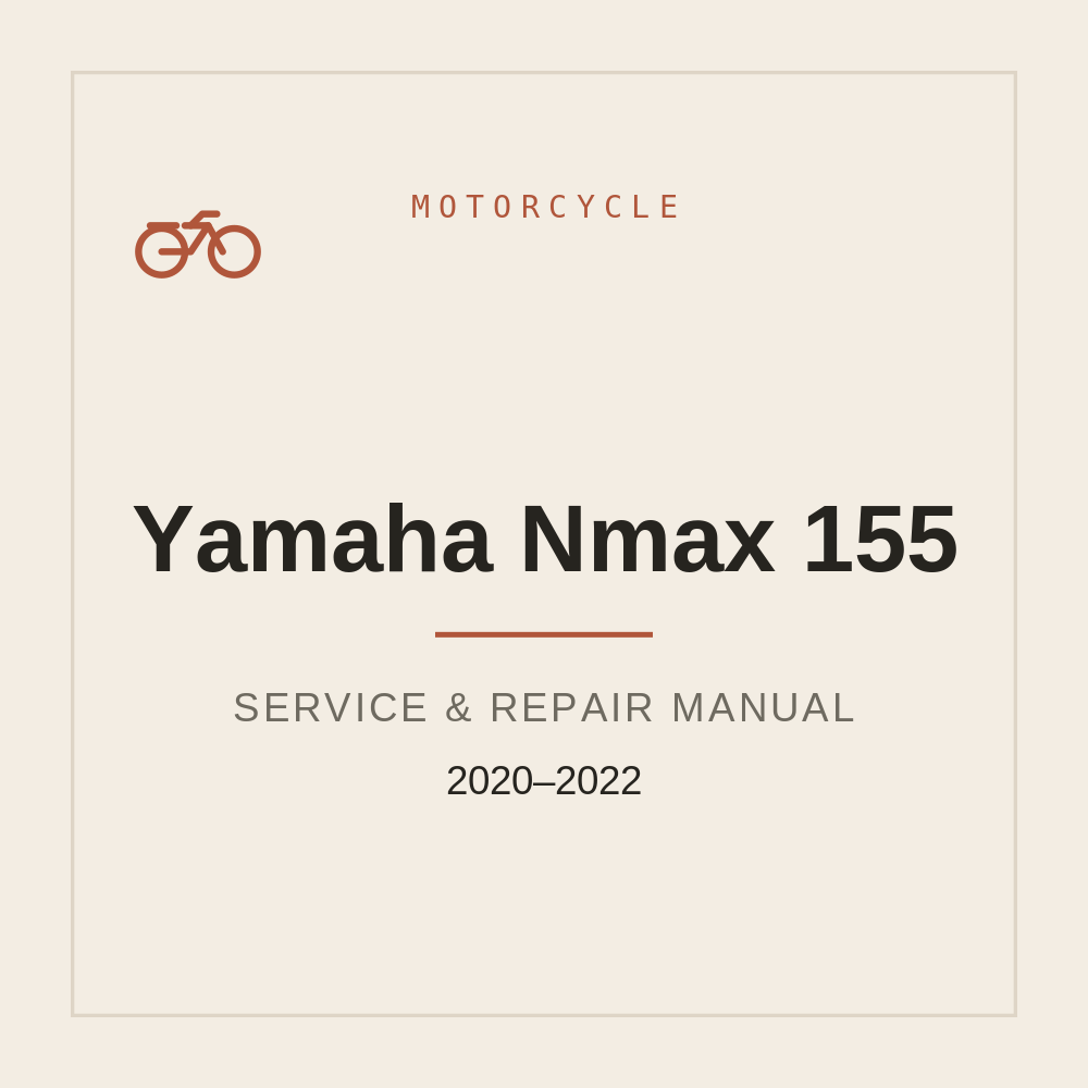 2020-2022 Yamaha Nmax 155 Repair Service Manual — repair manual cover