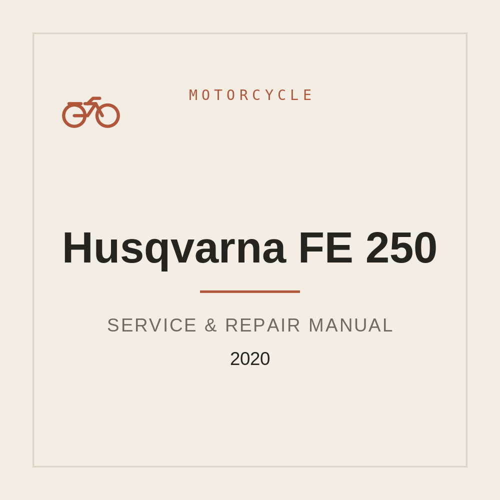 2020 Husqvarna FE 250 Service Manual — repair manual cover