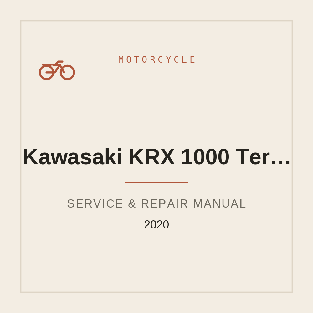 2020 Kawasaki KRX 1000 Teryx Workshop Manual — repair manual cover