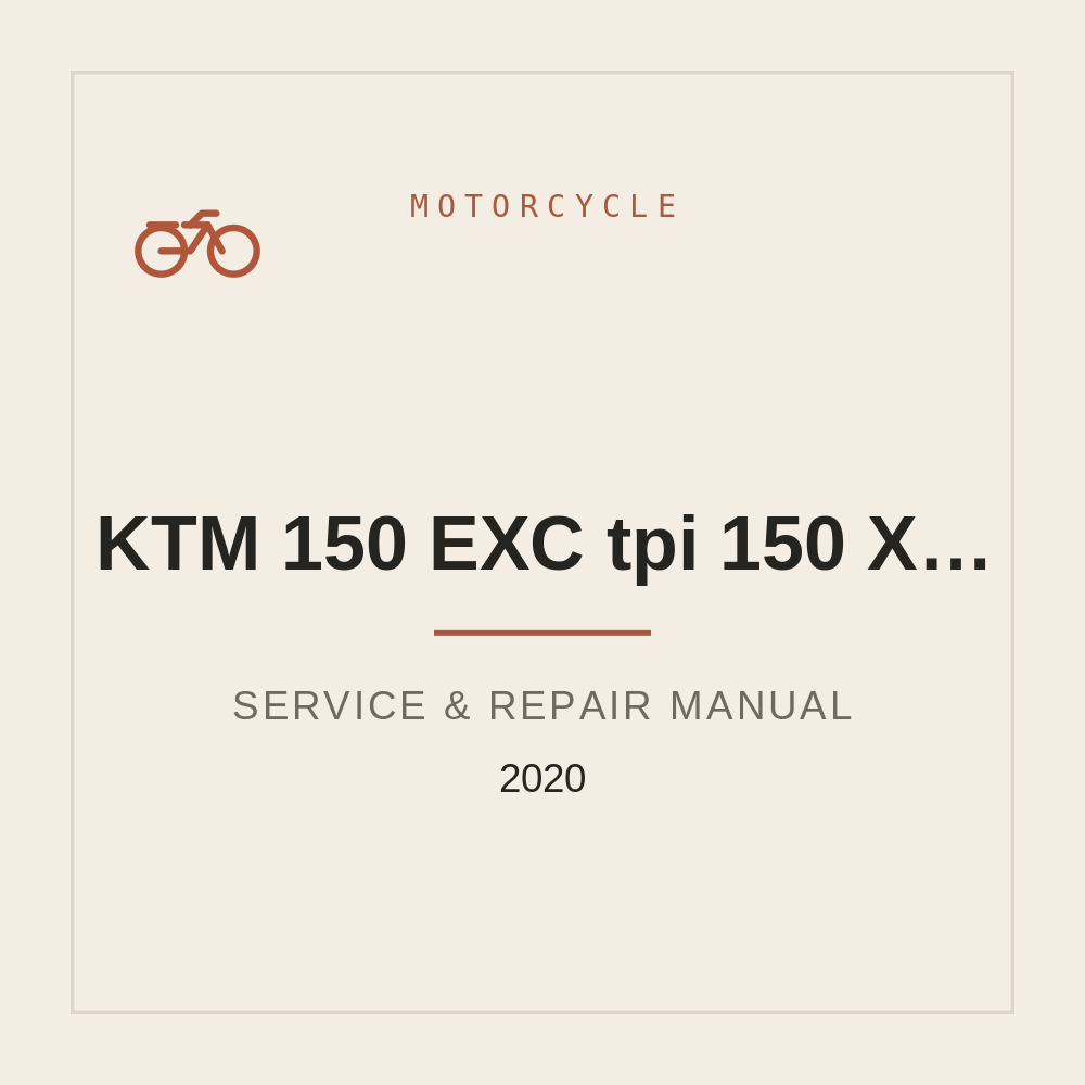 2020 KTM 150 EXC tpi | 150 XC-W tpi Workshop Service manual — repair manual cover