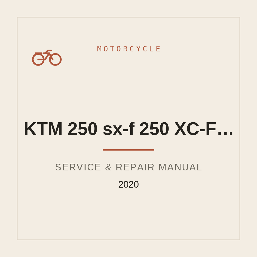 2020 KTM 250 sx-f 250 XC-F 250 SX-F Prado Service manual — repair manual cover
