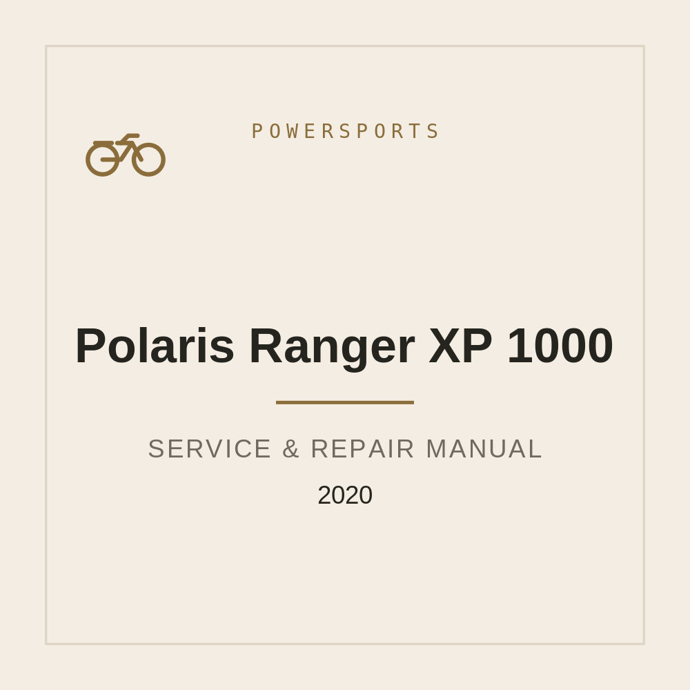 2020 Service manual for Polaris Ranger XP 1000 — repair manual cover