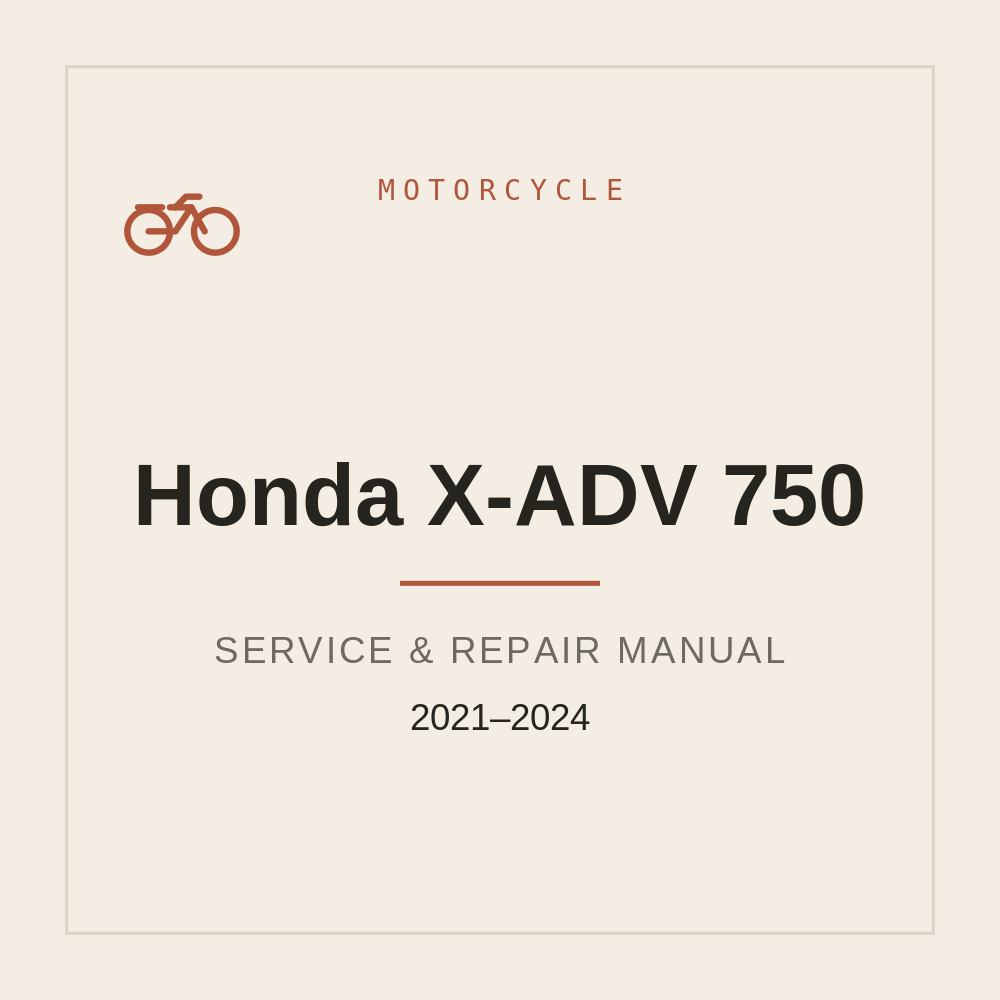 2021-2024 Service manual for Honda X-ADV 750 — repair manual cover