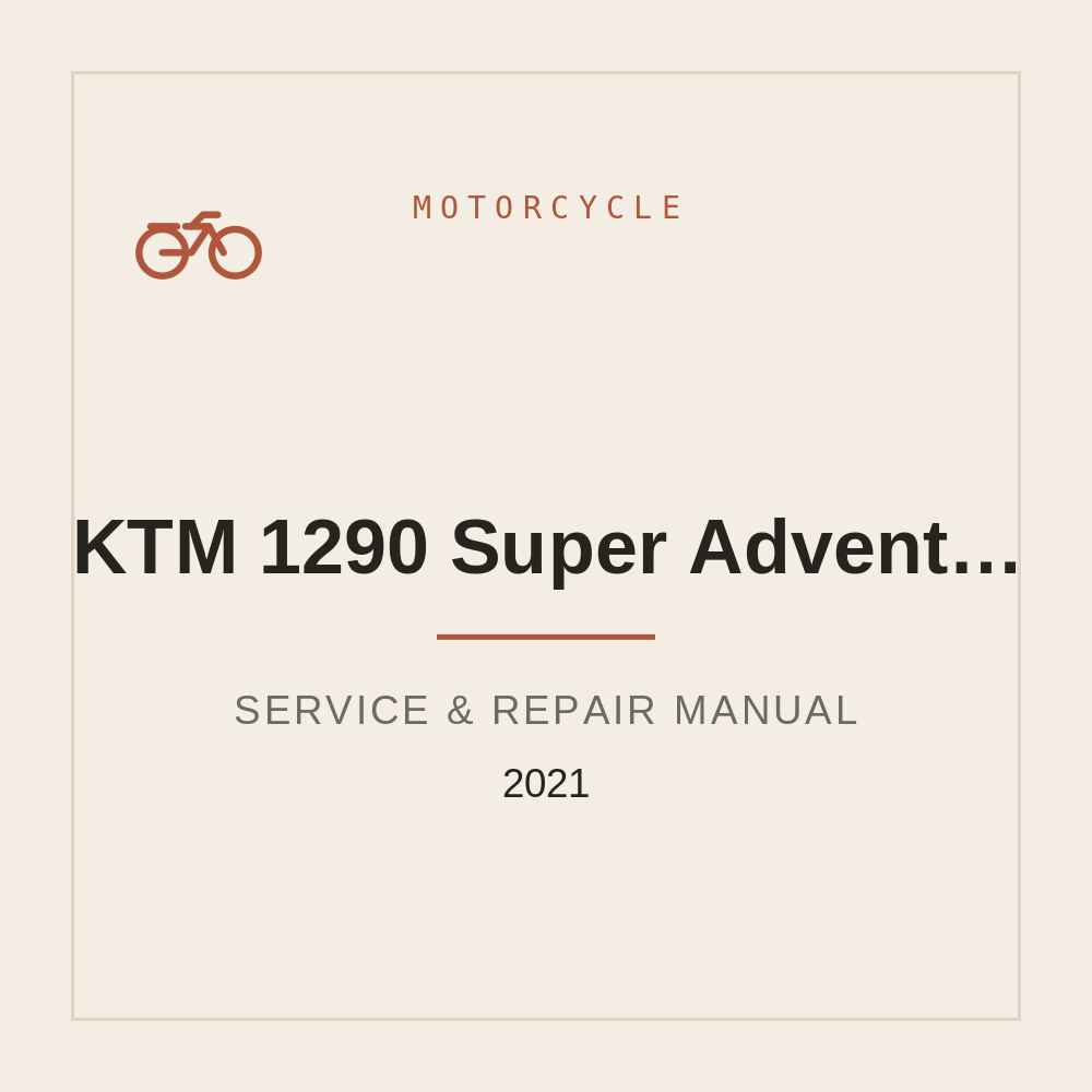 2021 KTM 1290 Super Adventure R Repair Manual — repair manual cover