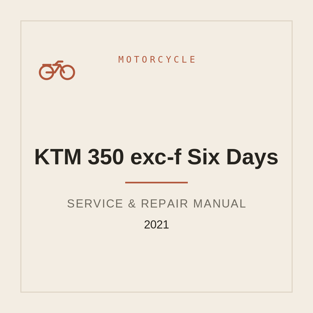 2021 KTM 350 exc-f Six Days Service repair manual — repair manual cover