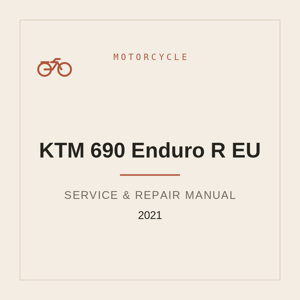 2021 KTM 690 Enduro R EU Service Manual — repair manual cover