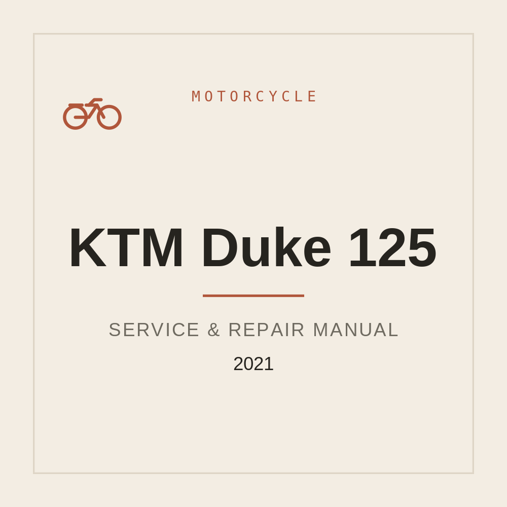 2021 KTM Duke 125 Service Manual — repair manual cover