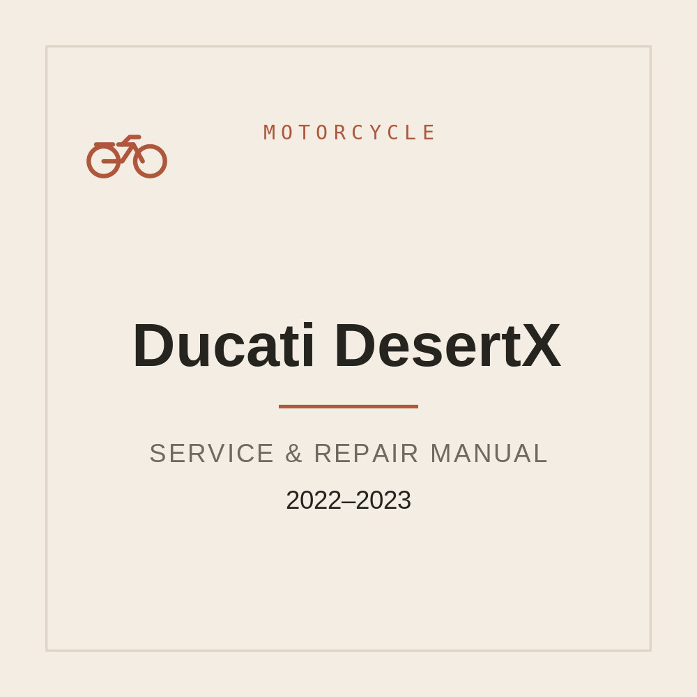 2022-2023 Ducati DesertX Repair Manual — repair manual cover