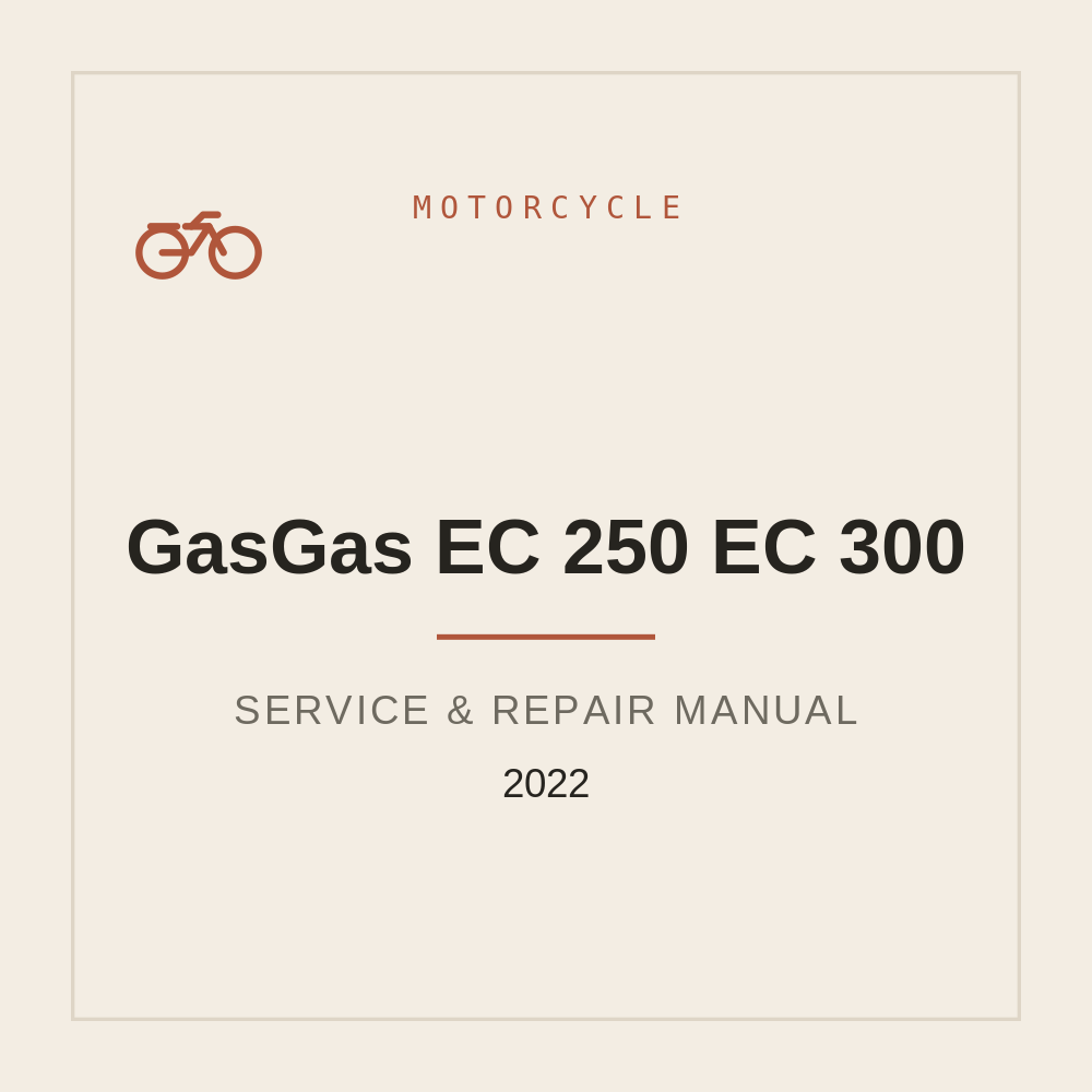 2022 GasGas EC 250 EC 300 Workshop Service manual — repair manual cover