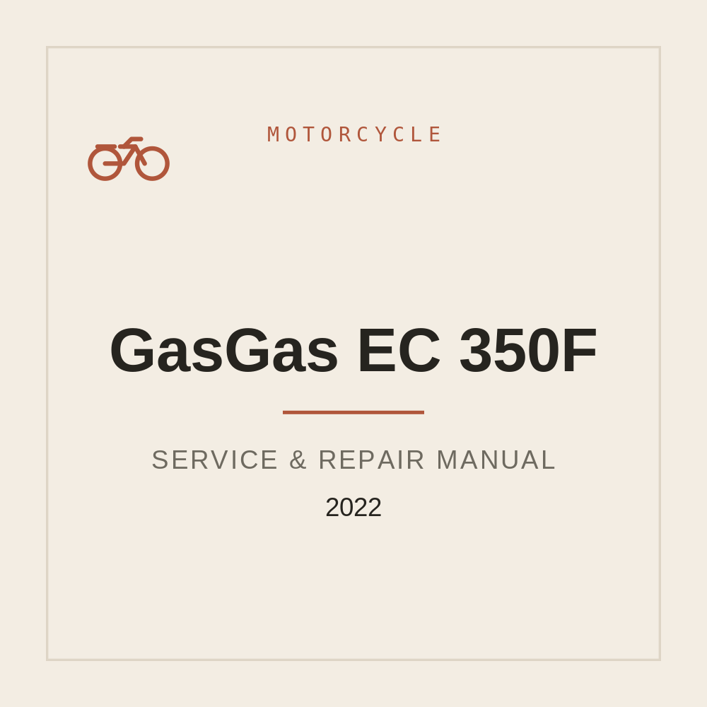 2022 GasGas EC 350F Workshop Service manual — repair manual cover
