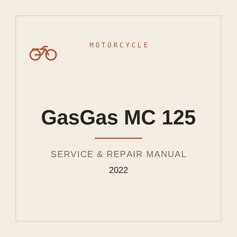 2022 GasGas MC 125 Workshop Manual — repair manual cover