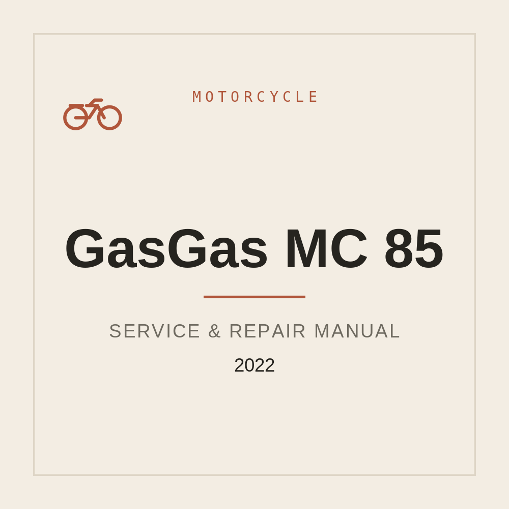 2022 GasGas MC 85 Service Workshop manual — repair manual cover