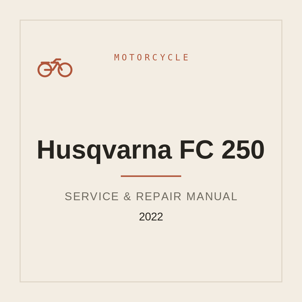 2022 Husqvarna FC 250 Manuale di riparazione — repair manual cover