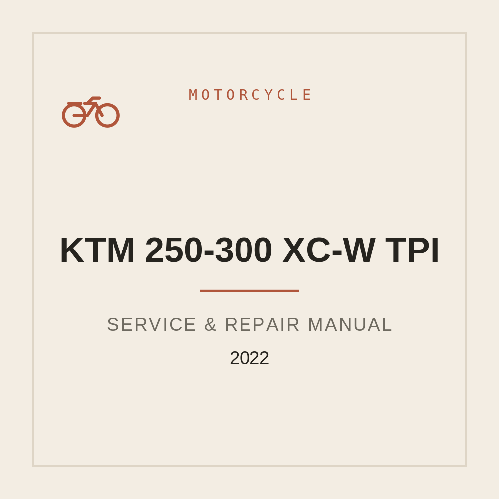 2022 KTM 250-300 XC-W TPI Service Repair Manual — repair manual cover