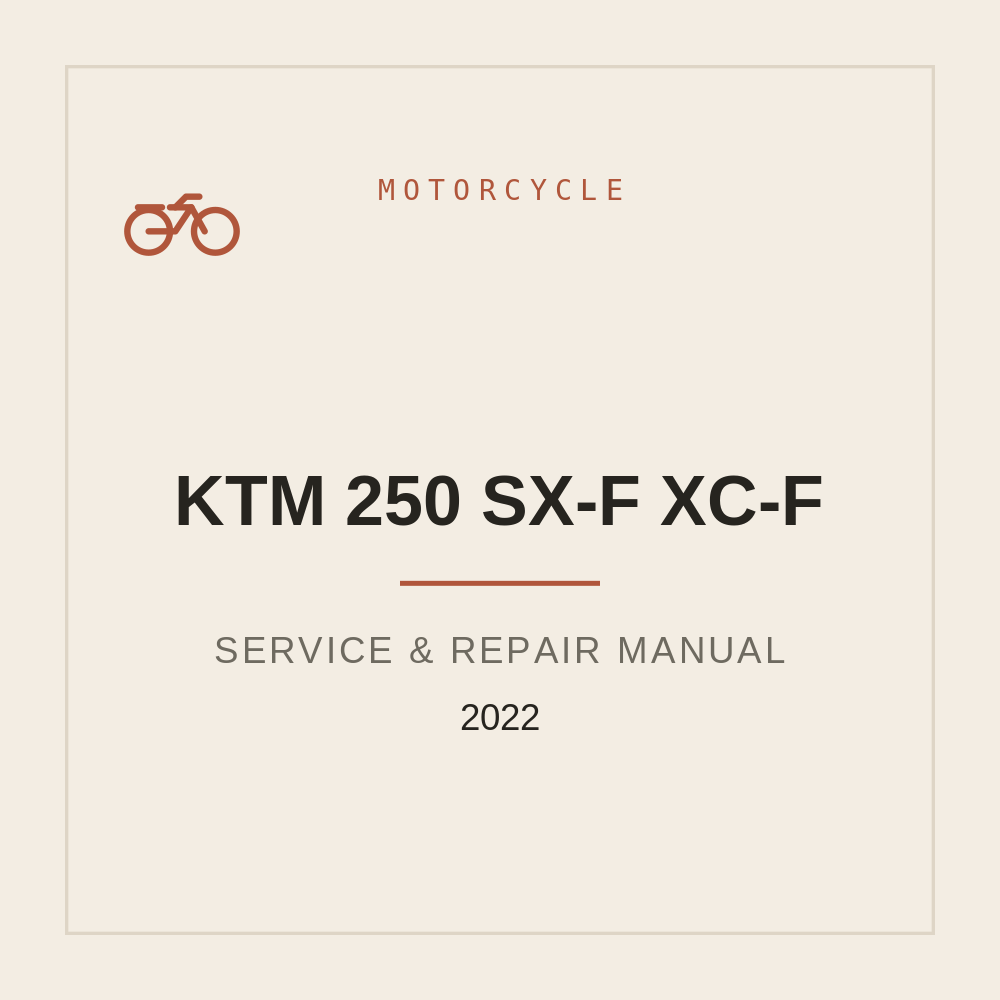 2022 KTM 250 SX-F XC-F Manuale di riparazione — repair manual cover