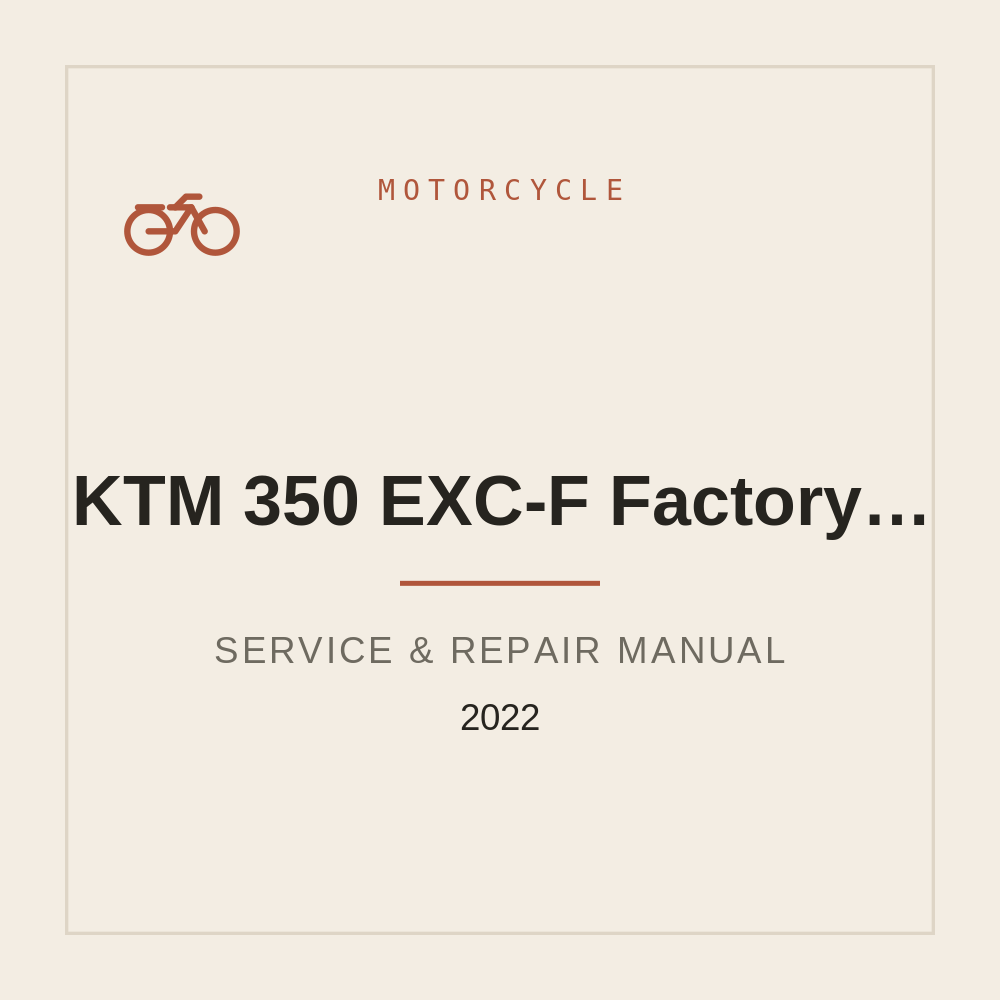 2022 KTM 350 EXC-F Factory 350 xcf-w Manuale di riparazione — repair manual cover