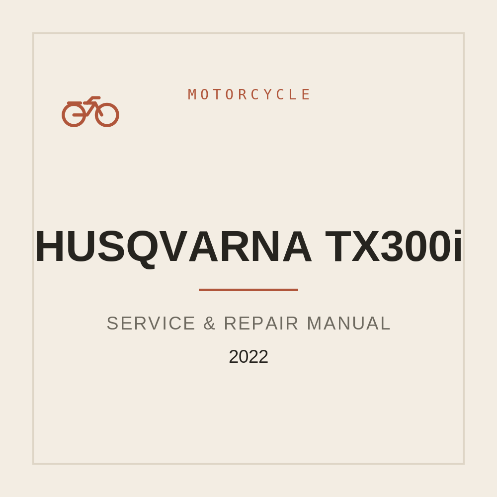 2022 Service repair manual for HUSQVARNA TX300i — repair manual cover