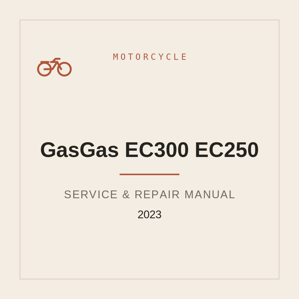 2023 GasGas EC300 EC250 Workshop Service manual — repair manual cover