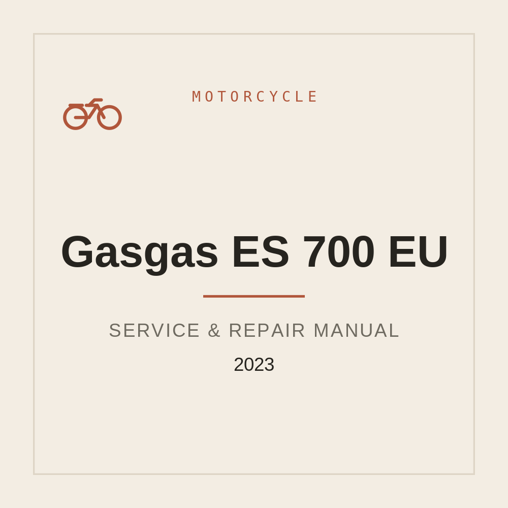 2023 Gasgas ES 700 EU Service Workshop manual — repair manual cover