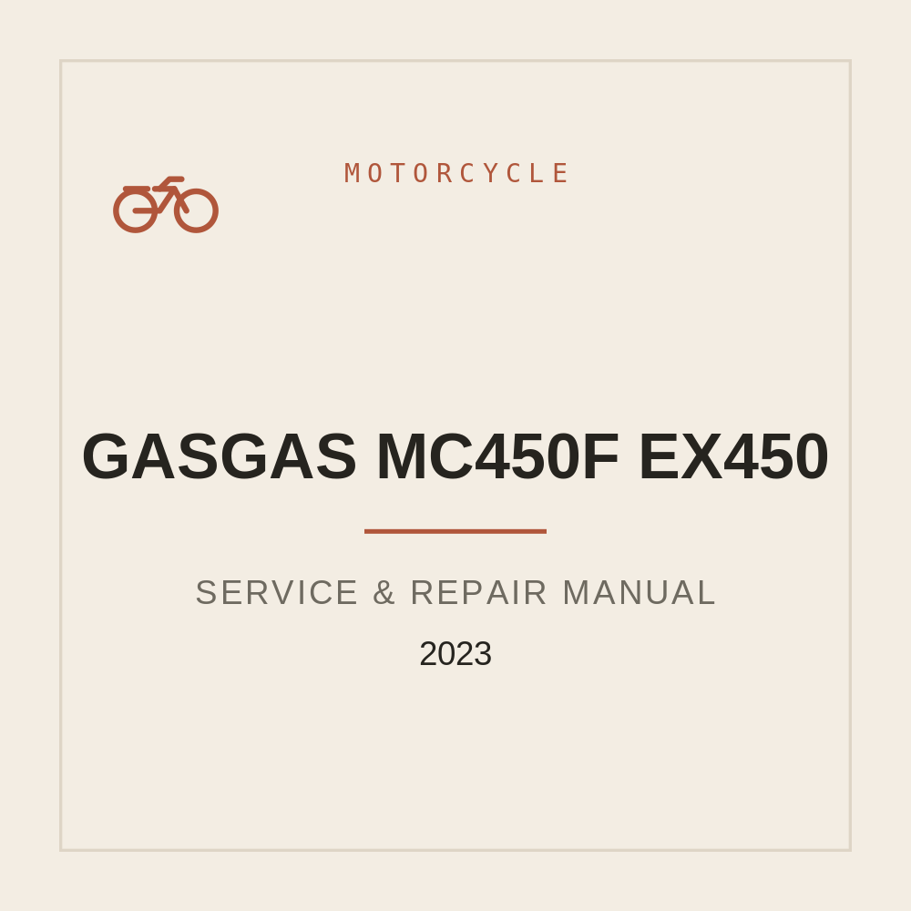 2023 GASGAS MC450F EX450 Service Workshop manual — repair manual cover
