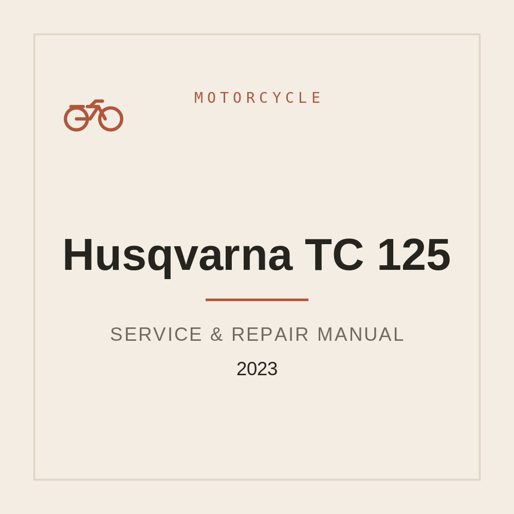 2023 Husqvarna TC 125 Repair Service manual — repair manual cover