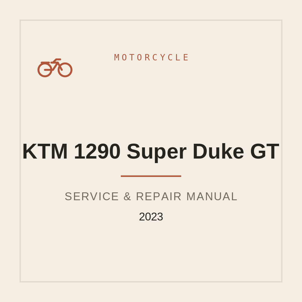 2023 KTM 1290 Super Duke GT Repair Manual — repair manual cover
