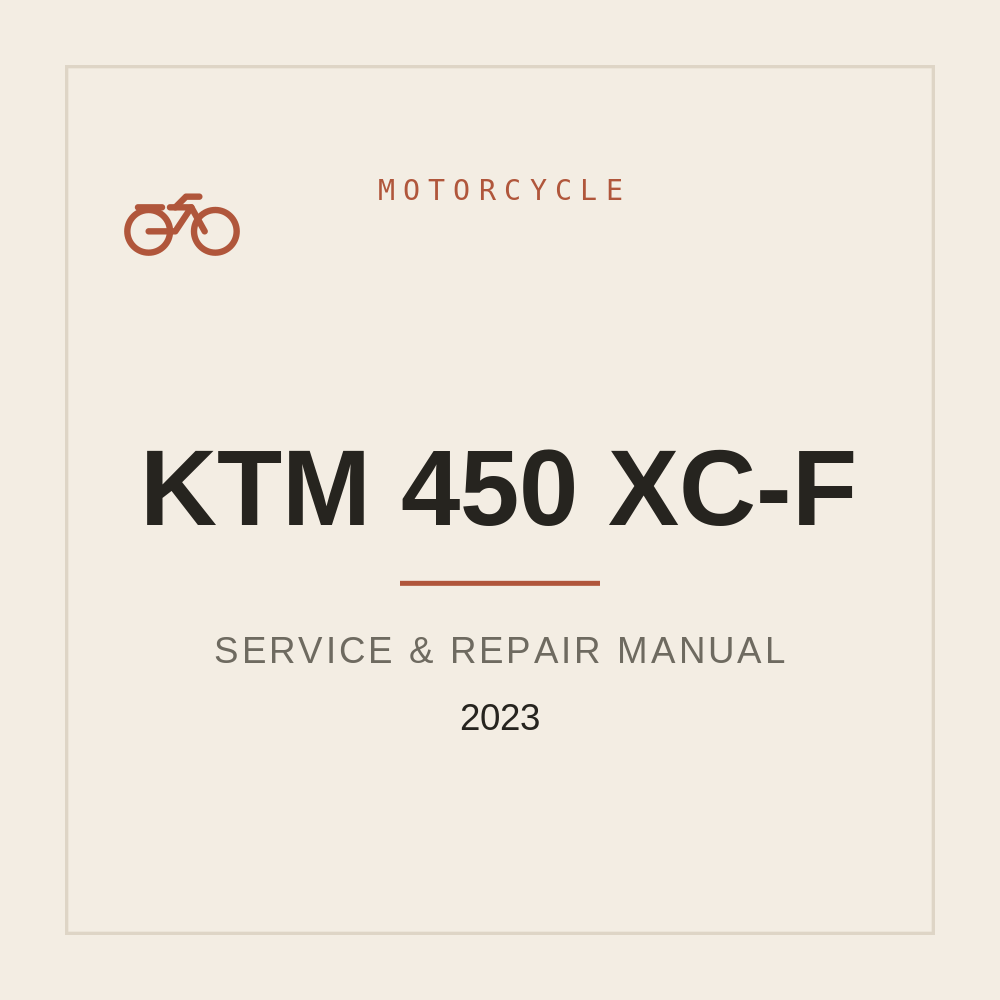 2023 KTM 450 XC-F Service Manual — repair manual cover