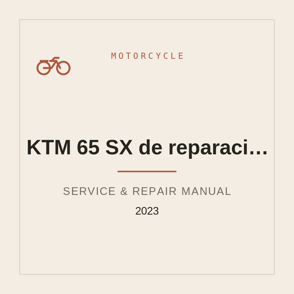 2023 KTM 65 SX Manual de reparación — repair manual cover