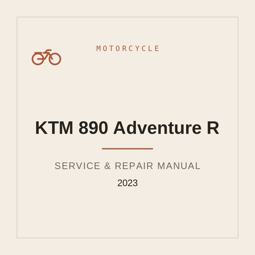 2023 KTM 890 Adventure R Service Repair Manual — repair manual cover