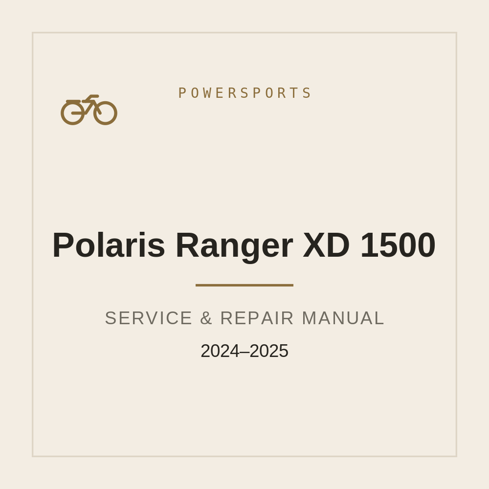 2024-2025 Polaris Ranger XD 1500 Workshop Manual — repair manual cover