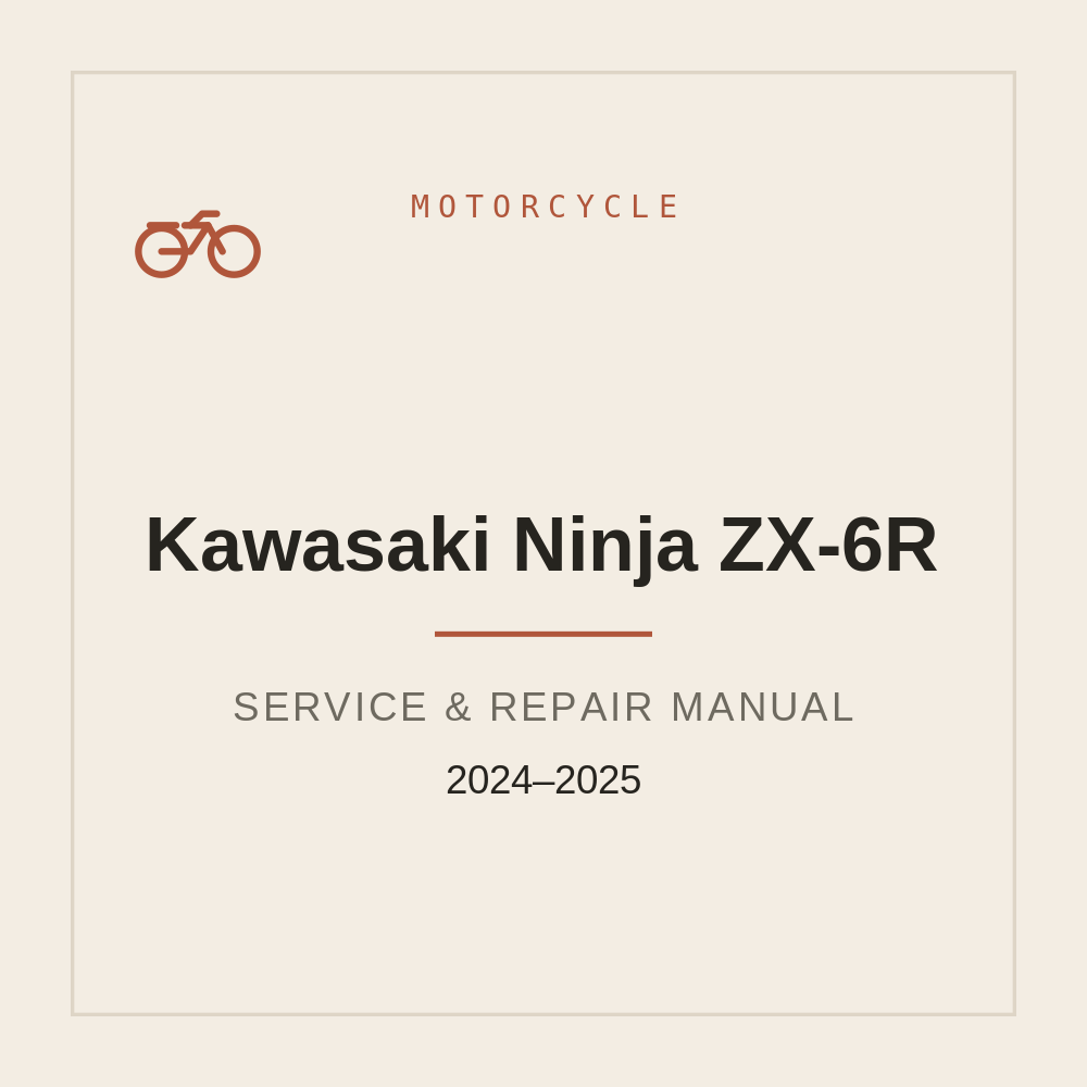 2024-2025 Service Repair manual Kawasaki Ninja ZX-6R — repair manual cover