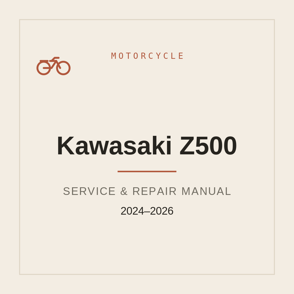 2024-2026 Kawasaki Z500 Service Repair manual — repair manual cover