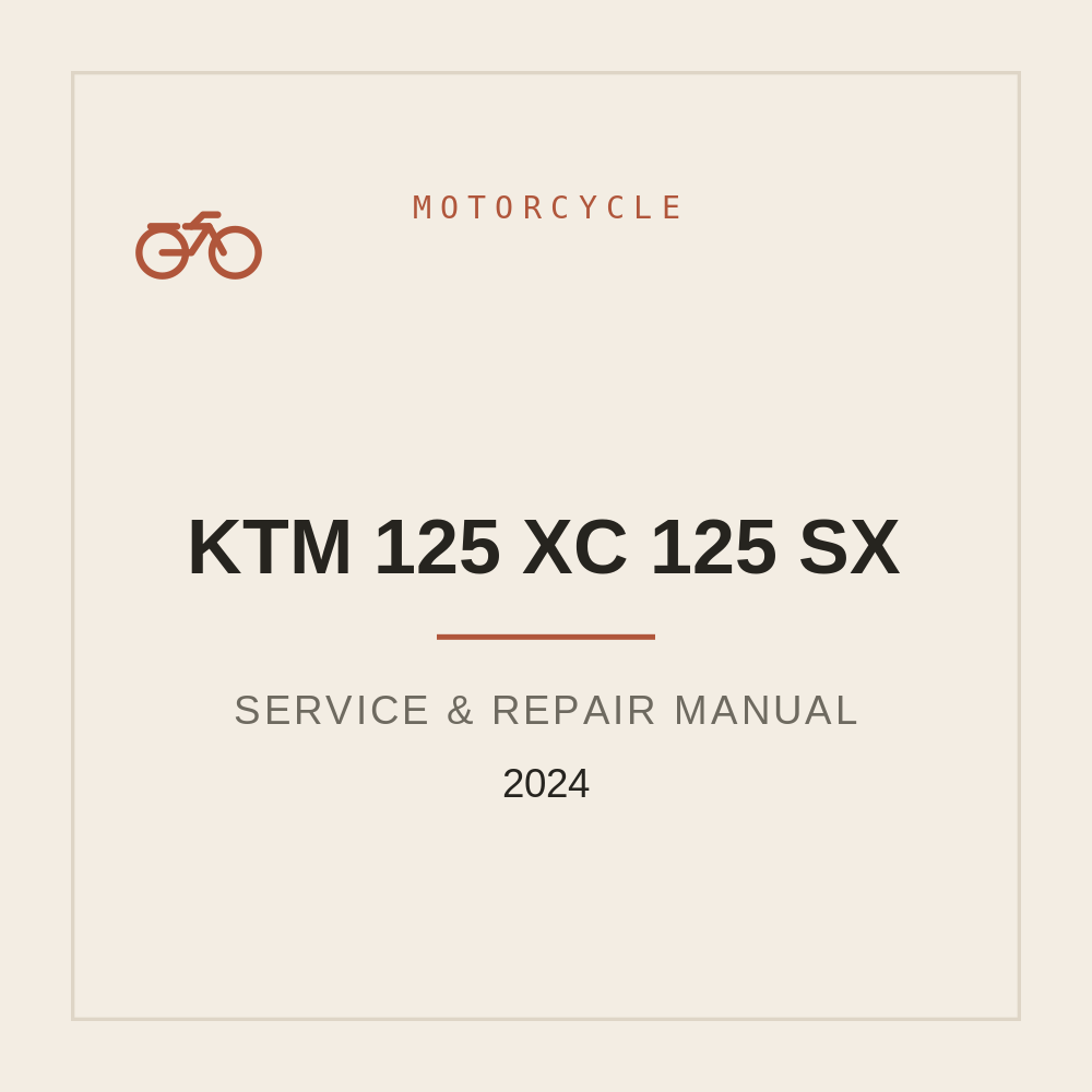 2024 KTM 125 XC 125 SX Service manual — repair manual cover