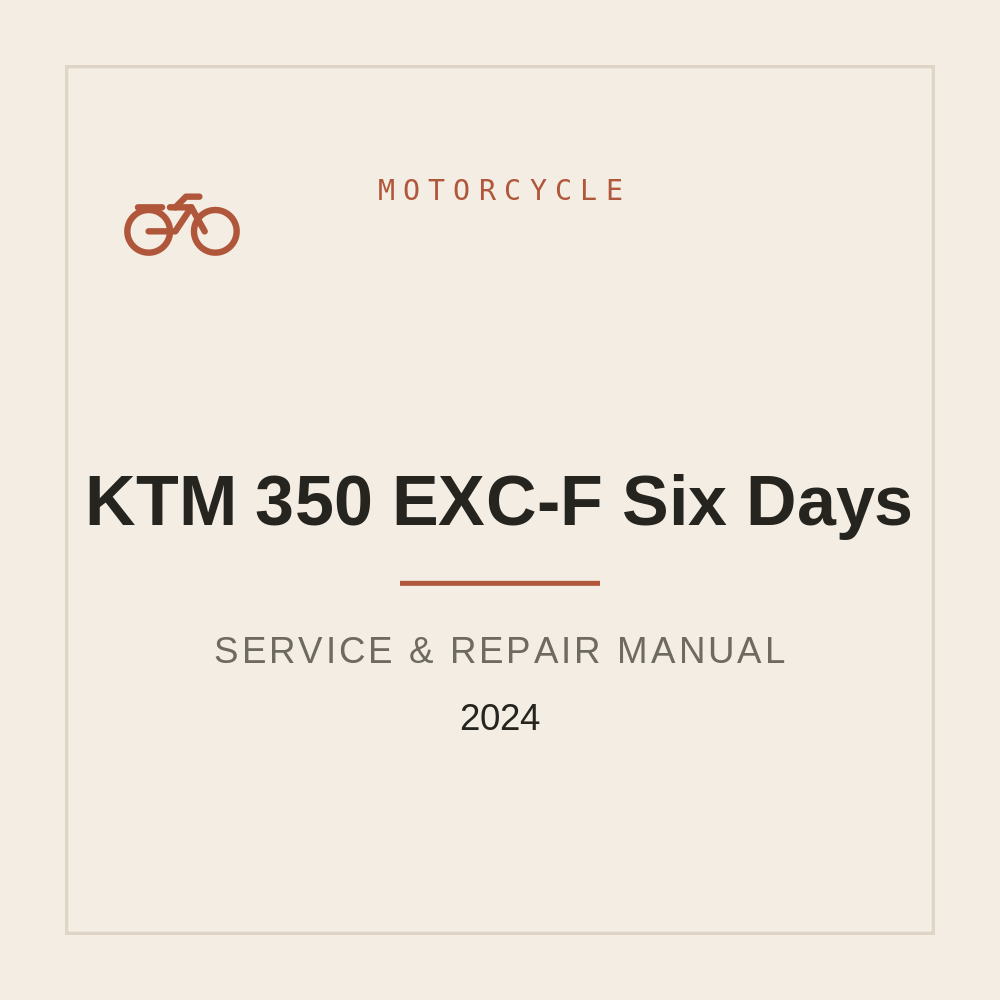 2024 KTM 350 EXC-F Six Days Service workshop manual — repair manual cover