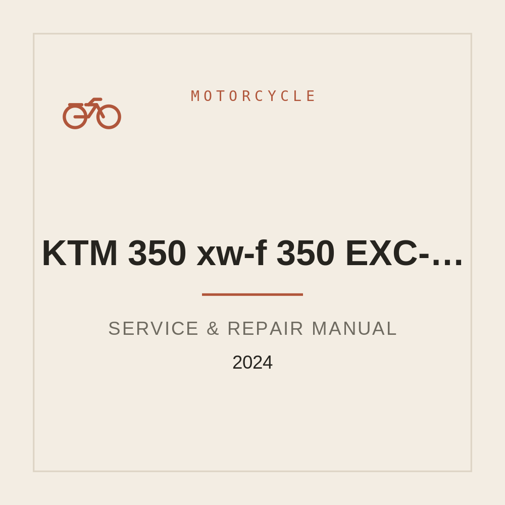 2024 KTM 350 xw-f 350 EXC-F Six days Manuale di riparazione — repair manual cover
