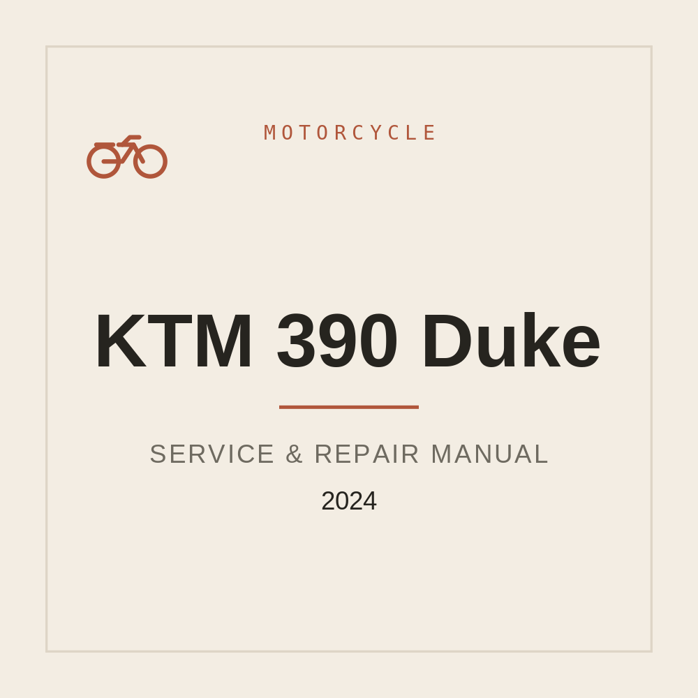 2024 KTM 390 Duke Workshop Repair manual — repair manual cover