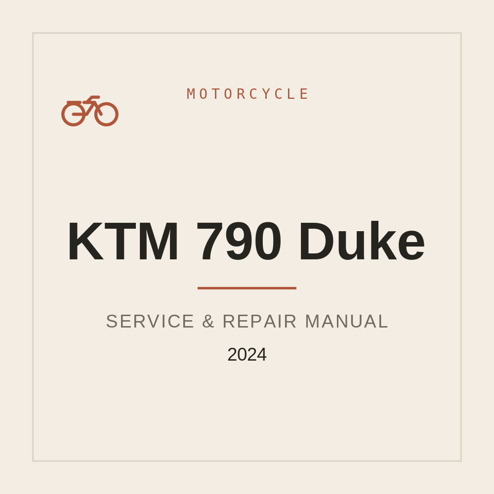 2024 KTM 790 Duke Workshop Repair manual — repair manual cover