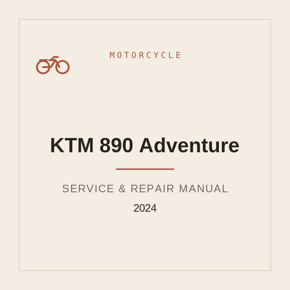 2024 KTM 890 Adventure Workshop Repair manual — repair manual cover