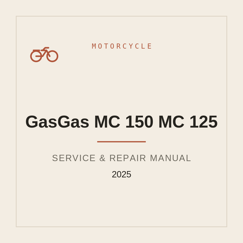 2025 GasGas MC 150 MC 125 Workshop Service manual — repair manual cover