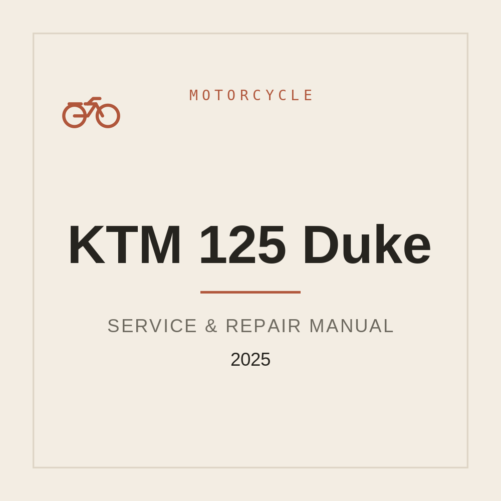 2025 KTM 125 Duke  Service Repair manual — repair manual cover