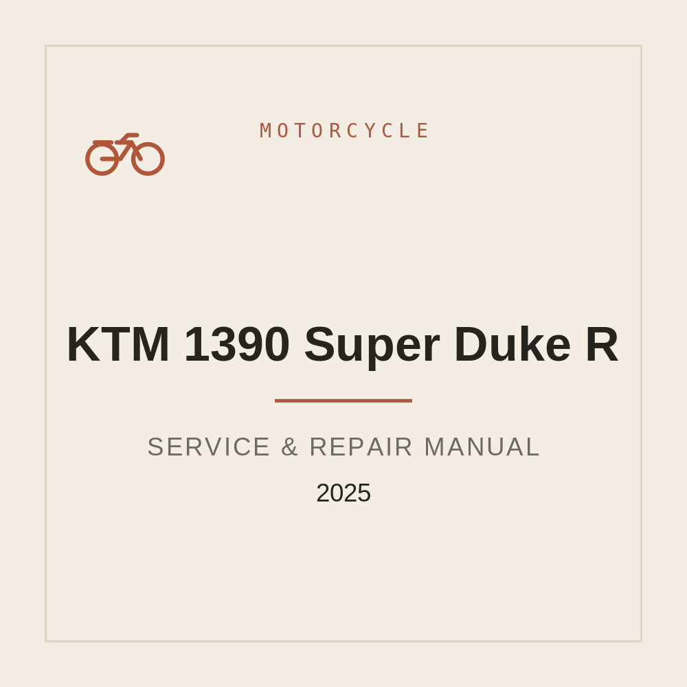 2025 KTM 1390 Super Duke R Repair Manual — repair manual cover