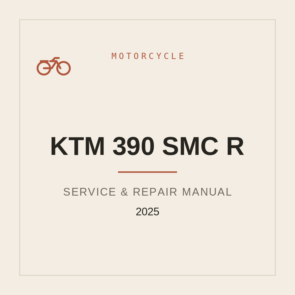 2025 KTM 390 SMC R Service manual — repair manual cover