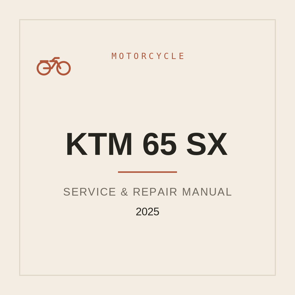 2025 KTM 65 SX Workshop Repair manual — repair manual cover