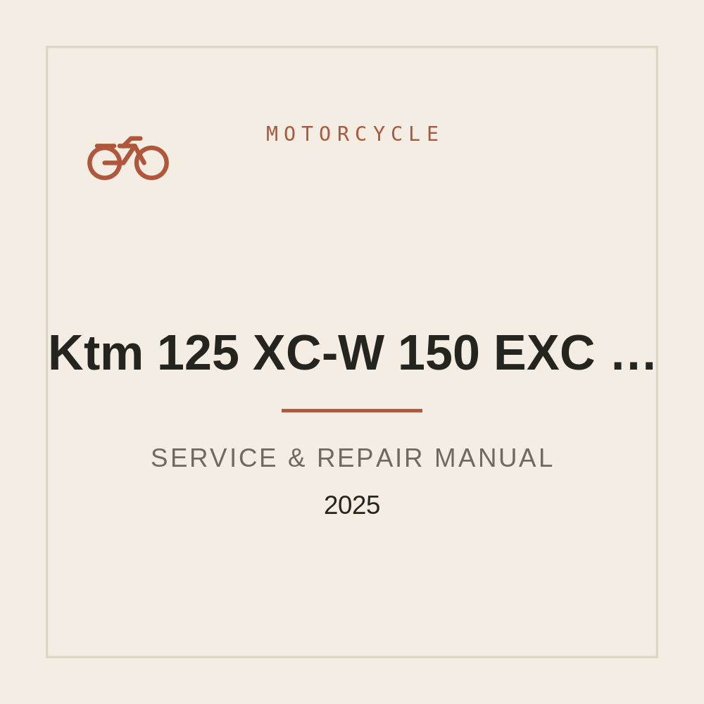 2025 Repair manual for Ktm 125 XC-W 150 EXC 150 XC-W — repair manual cover