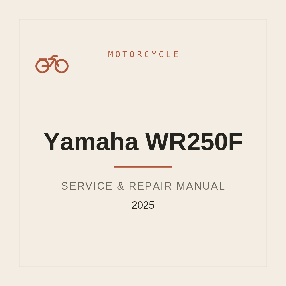 2025 Yamaha WR250F Service Manual — repair manual cover